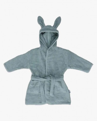 Peignoir à capuche brodé - Sea Green (3-4 ans)