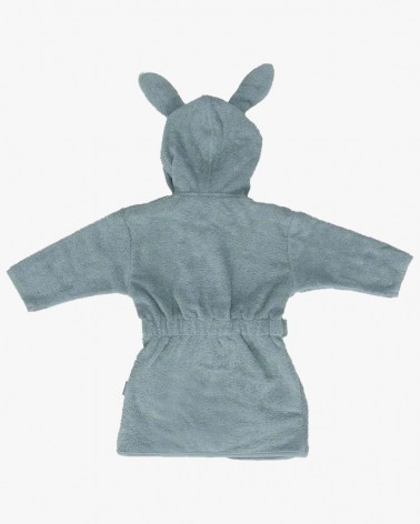 Peignoir à capuche brodé - Sea Green (3-4 ans)