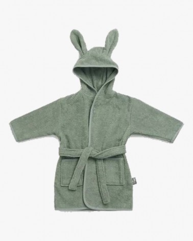 Peignoir à capuche brodé - Ash Green (3-4 ans)