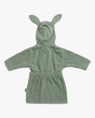 Peignoir à capuche brodé - Ash Green (3-4 ans)