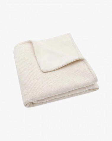 Couverture Berceau 75x100cm Cosy Knit - Ivory/Velvet