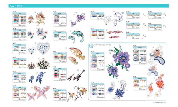 Collection de motifs de broderie n° 12 BLECUSB12 – Image 3