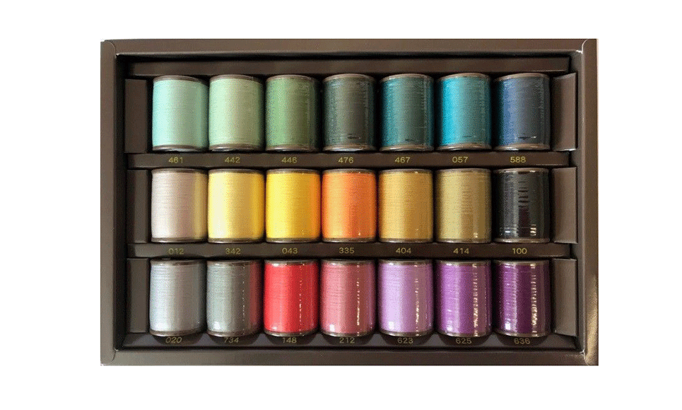 Boîte de fils à broder Brother Country CYT21 - 21 couleurs