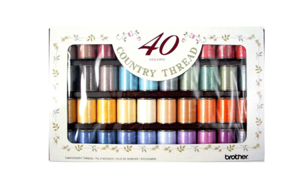 Boîte de fils à broder Brother Country CYT40 - 40 couleurs