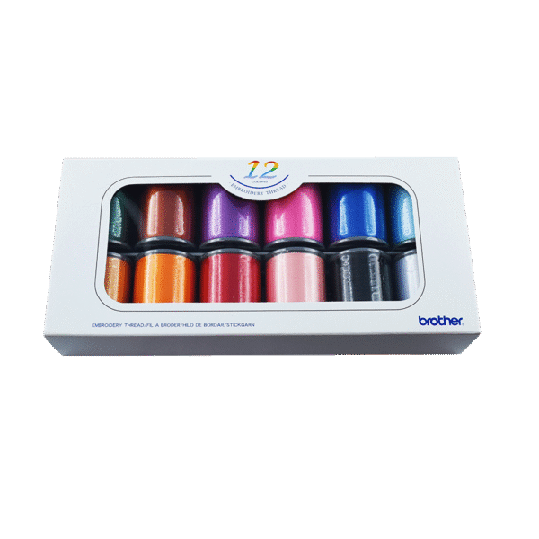 Boîte de fils à broder Brother ETS12N - 12 couleurs