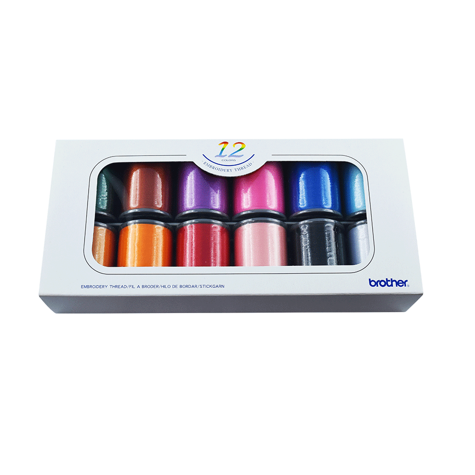 Boîte de fils à broder Brother ETS12N - 12 couleurs