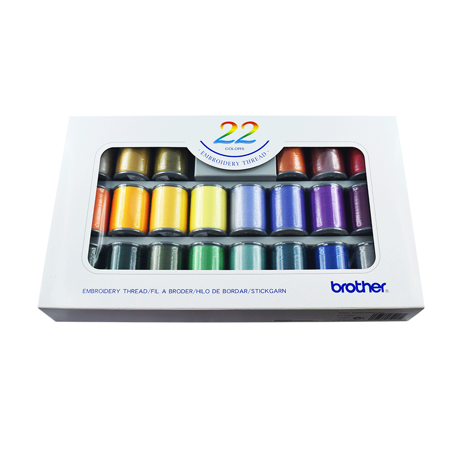 Boîte de fils à broder Brother ETS22N - 22 couleurs