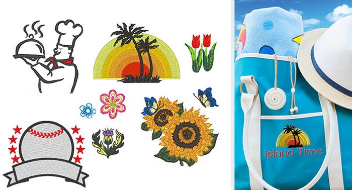287 motifs de broderie intégrés PE-Design Plus 2