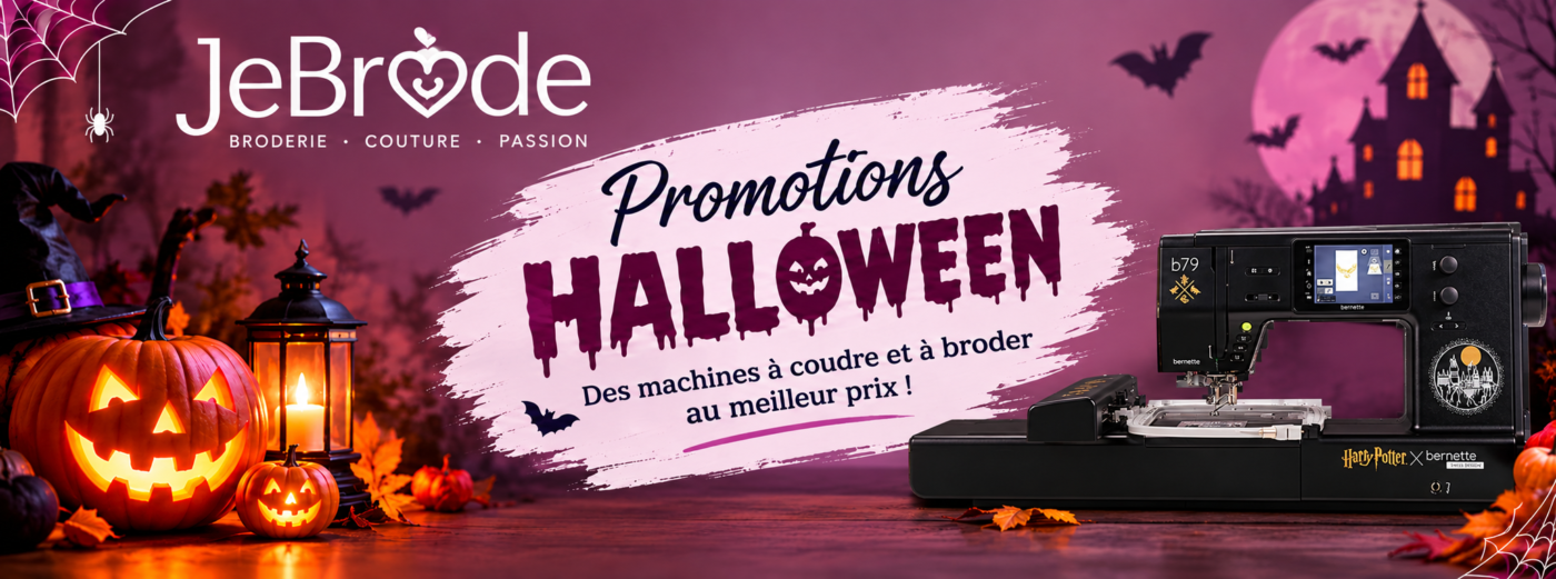 Promotion Halloween sur les machines à coudre & brodeuses chez JeBrode